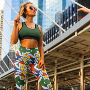 Traditional African Patterns High Waisted Dance Leggings