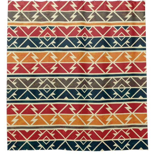 Traditional African Seamless Pattern Design Shower Curtain (Front)