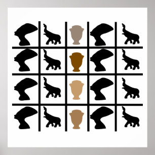 Traditional African symbol and ornaments art Poster