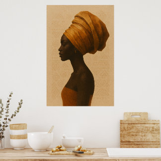 Traditional African Woman Boho Style Wall Art