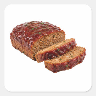 Traditional American Meatloaf Slice Square Sticker