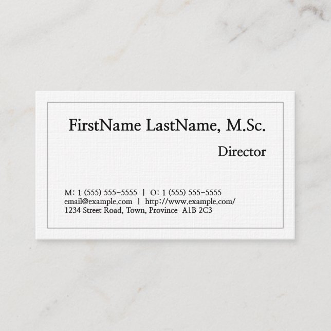Traditional and Classic Director Business Card (Front)