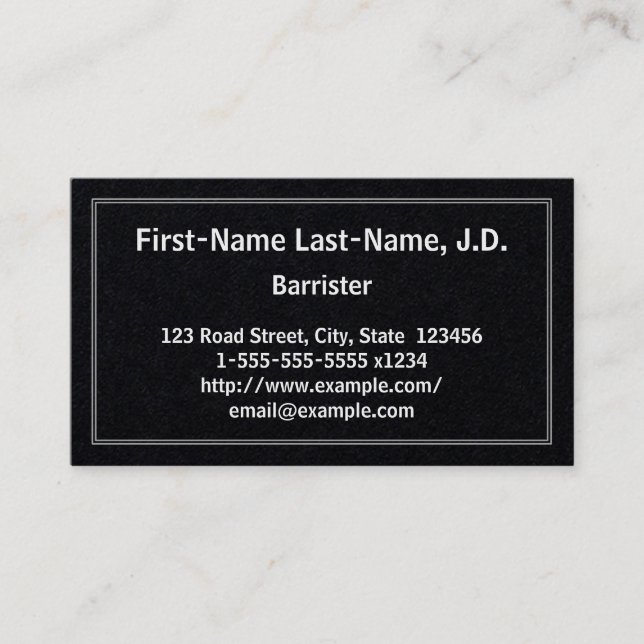 Traditional and Minimal Barrister Business Card (Front)