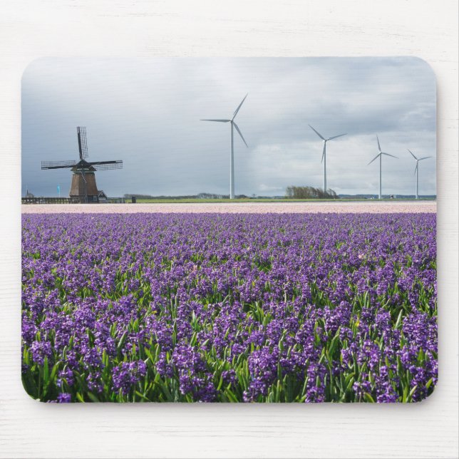 Traditional and modern windmill, Holland mousepad (Front)