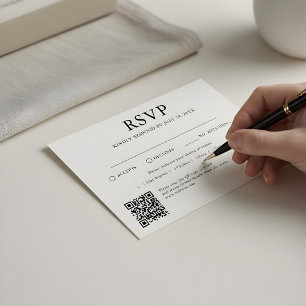 Traditional And QR Code Wedding RSVP Enclosure Car