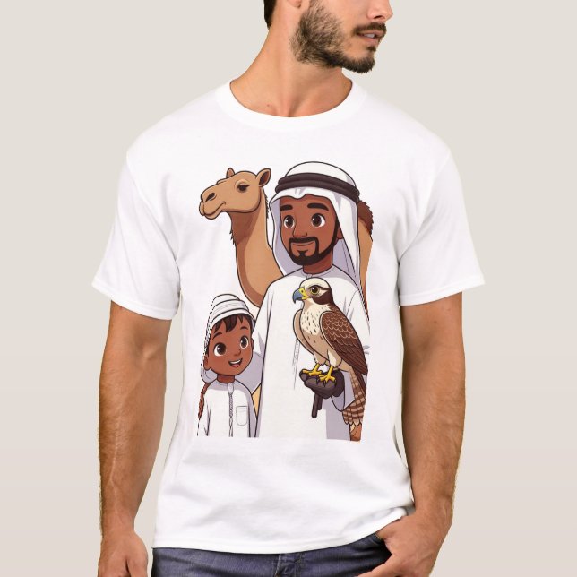Traditional Arab Falcon Hunt T-Shirt (Front)