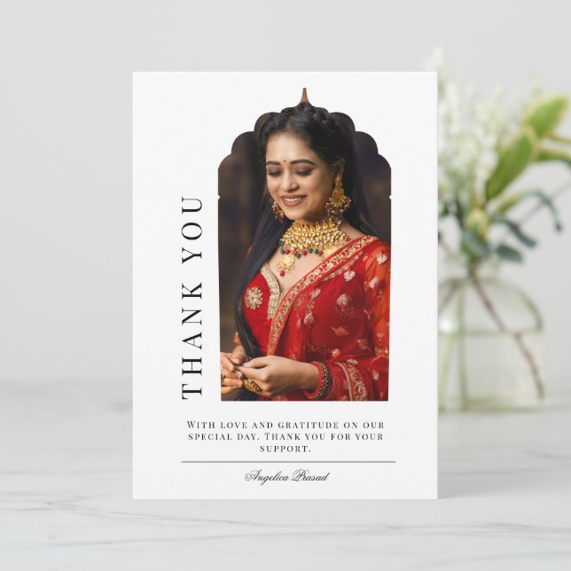 Traditional Arch Flat Thank You Card (Standing Front)