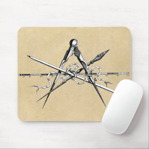 Traditional Architecture Drafting Tools Mouse Pad