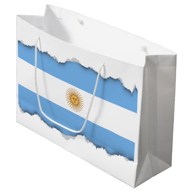 Traditional Argentina Flag Large Gift Bag (Front Angled)