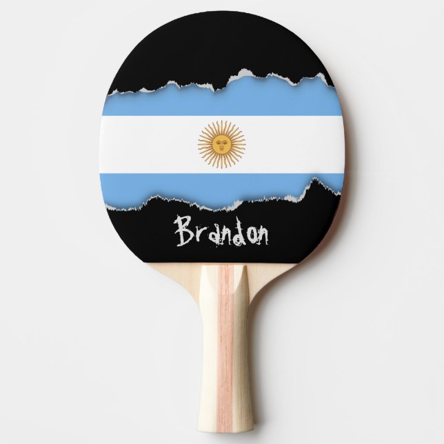 Traditional Argentina Flag Ping Pong Paddle (Front)