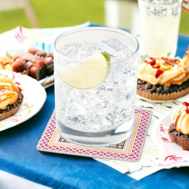 Traditional Art Square Paper Coaster (Creator Uploaded)