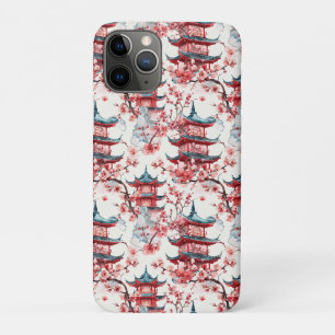 Traditional Asian Architecture with Botanicals iPhone 11 Pro Case