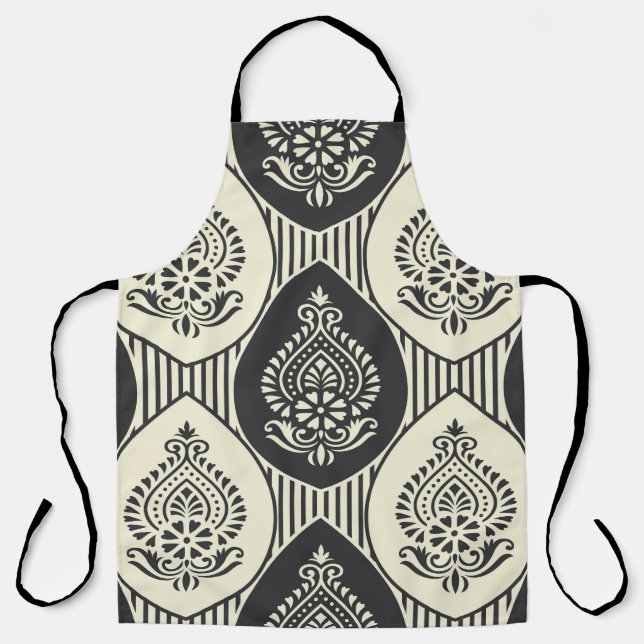 Traditional Asian damask, seamless pattern Apron (Front)