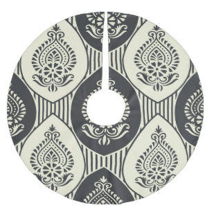 Traditional Asian damask, seamless pattern Brushed Polyester Tree Skirt