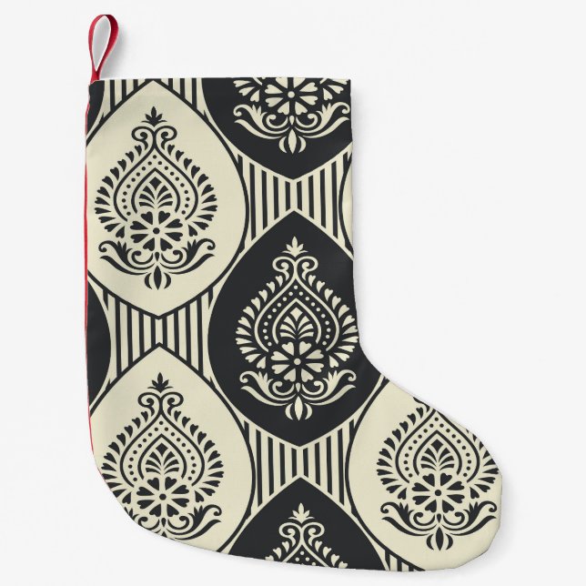Traditional Asian damask, seamless pattern Small Christmas Stocking (Front)