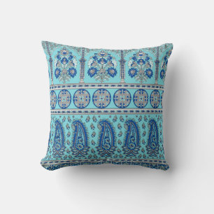Traditional Asian paisley border design Cushion