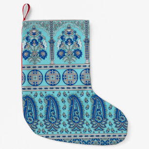 Traditional Asian paisley border design Small Christmas Stocking