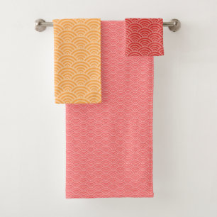 Traditional Asian pattern 2 Choose colour Bath TS Towel Set