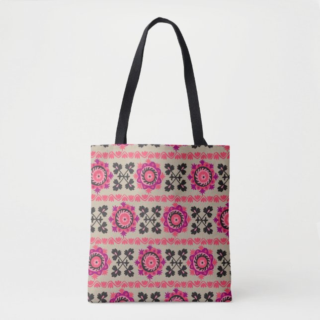 Traditional asian suzanne seamless pattern with sm tote bag (Front)