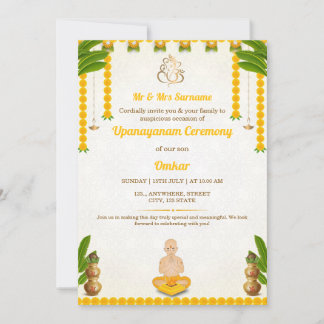 Traditional Auspicious Upanayanam Ceremony Invite