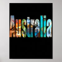 Traditional Australia colourful text