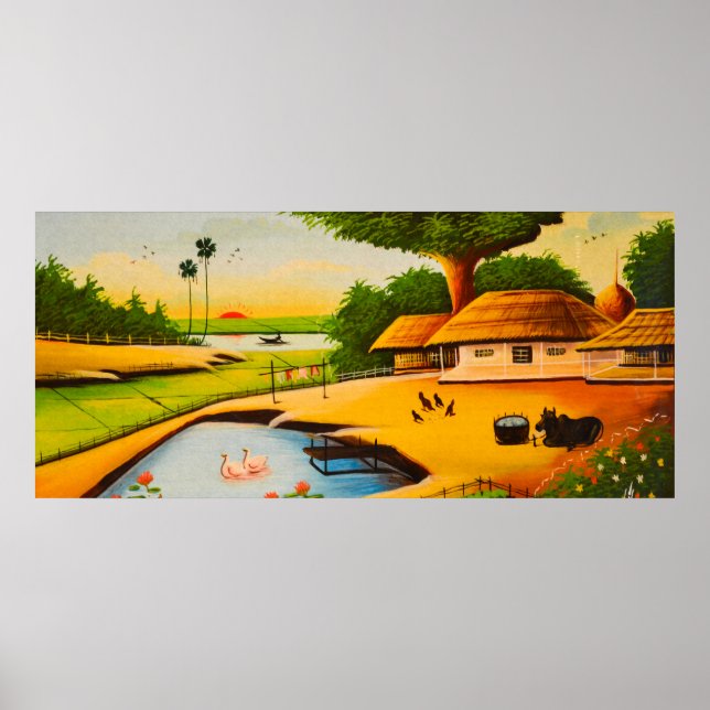 Traditional Bangladeshi Village Poster (Front)