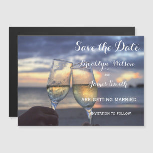 Traditional Beach Wedding Save The Date Magnetic Invitation