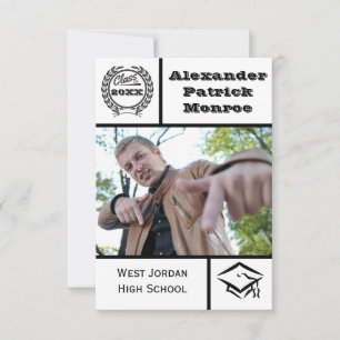 Traditional Black - 3x5 Graduation Announcement