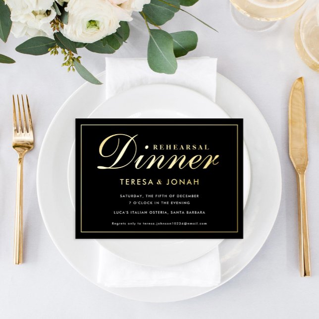 Traditional Black and Gold Rehearsal Dinner (Creator Uploaded)
