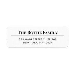 Traditional Black and White Return Address Label