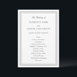 Traditional Black and White Timeless Wedding Program<br><div class="desc">Elegant wedding program with a simple and classic design.</div>