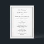 Traditional Black and White Timeless Wedding Program<br><div class="desc">Elegant wedding program with a simple and classic design.</div>