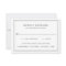 Traditional Black and White Wedding Mini RSVP Card