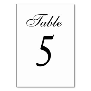 Traditional Black and White Wreath Monogram Table Number