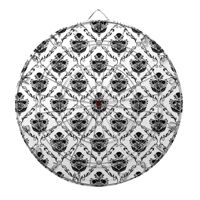 Traditional Black Damask Dartboard (Front)