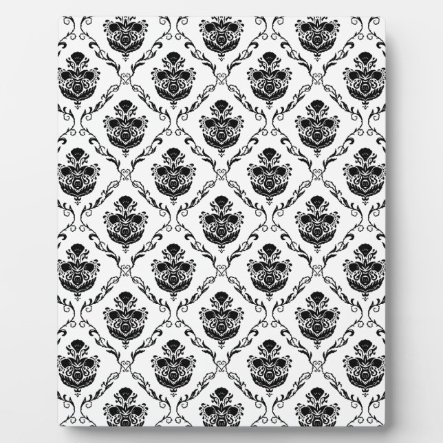Traditional Black Damask Plaque (Front)