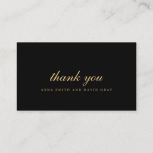 Traditional Black & Gold Wedding Thank you Card
