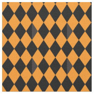 Traditional Black & Orange Halloween Pattern Fabric