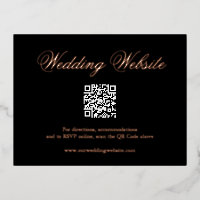 Traditional Black QR Code Wedding Enclosure Card