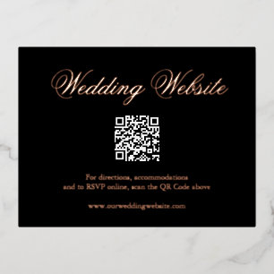 Traditional Black QR Code Wedding Enclosure Card