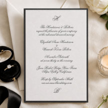 Traditional Black Script Rehearsal Dinner Wedding