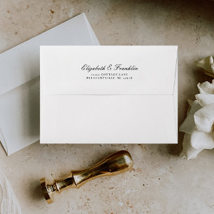 Traditional Black Script Wedding Envelope