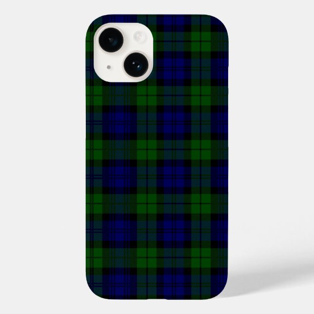 Traditional Black Watch Plaid Tartan Case-Mate iPhone Case (Back)