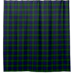 Traditional Black Watch Plaid Tartan Shower Curtain