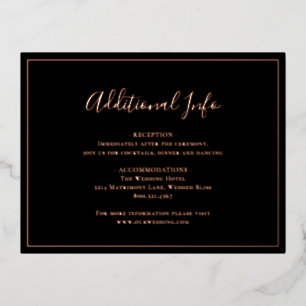 Traditional Black Wedding Foil Enclosure Card