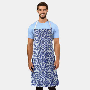 Traditional Blue and White Spanish Azulejo Apron