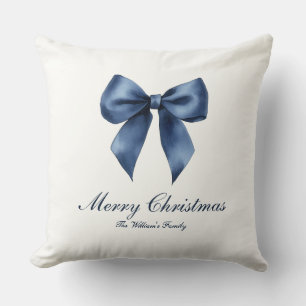 Traditional Blue Knot Christmas Cushion