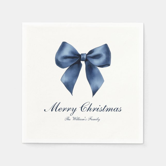 Traditional Blue Knot Christmas Napkin (Front)