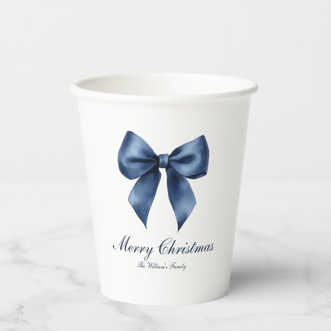 Traditional Blue Knot Christmas Paper Cups (Front)