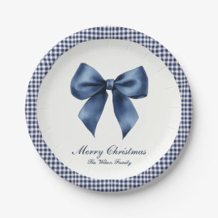 Traditional Blue Knot Christmas Paper Plate